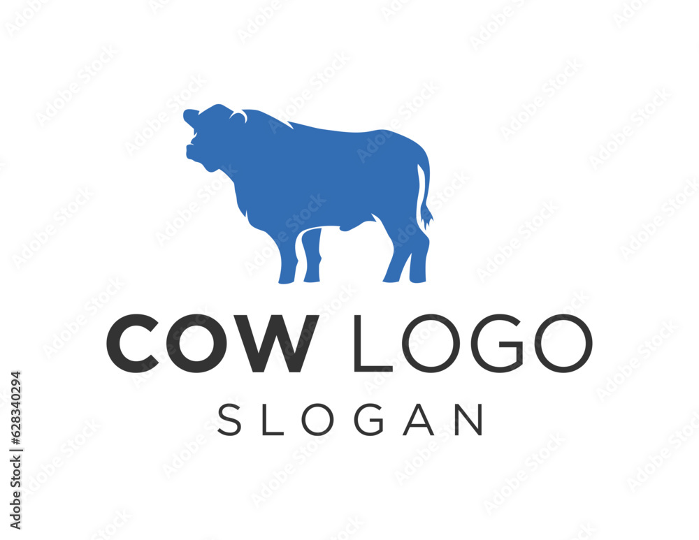 Poster logo about cow on white background. created using the coreldraw application.