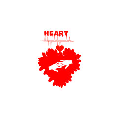 flag with heart white background valentine's