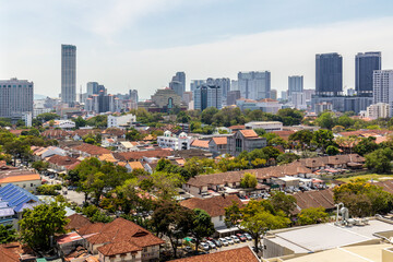 Naklejka premium Landscape Scenes of Penang, Malaysia. Aerial view. Sunrise and daylight scenes.