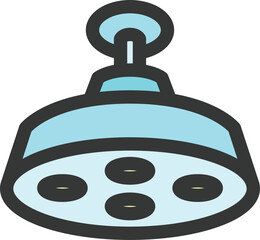 医療関連のカラー単品アイコン　手術ライト