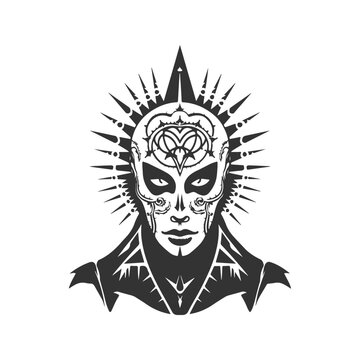 recommend clip art: the illusion herald, vintage logo line art concept black and white color, hand drawn illustration