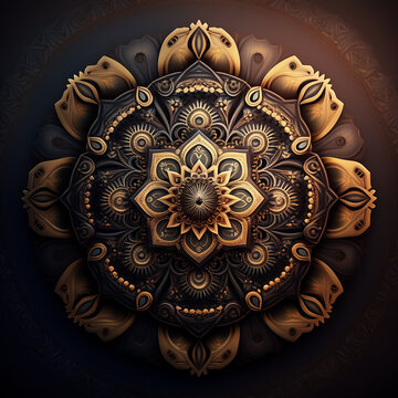 A gold and black background with a circular design that says " the word " on it_Luxury Mandala Background
	
Ma