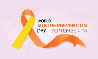 National suicide prevention day observed each year during September banner, Holiday, poster, card and background design .Vector illustration white and blue color background.