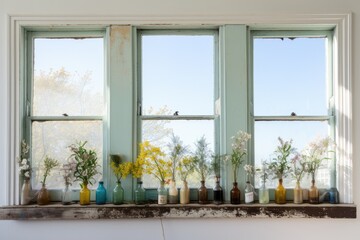 A collection of pictures showcasing the window sill's appearance before and after being cleaned.