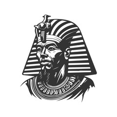 ancient egypt god, vintage logo line art concept black and white color, hand drawn illustration