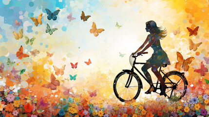 Fototapeta na wymiar background with bicycle