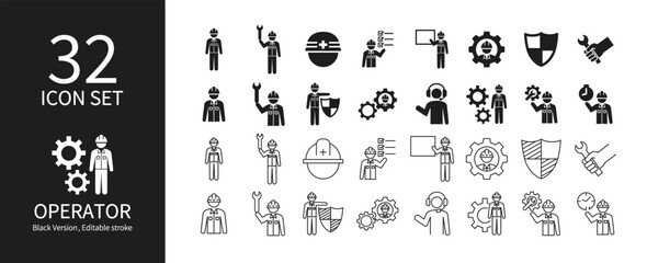 Icon set related to maintenance and systems
