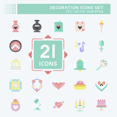 Icon Set Decoration. related to Education symbol. flat style. simple design editable. simple illustration