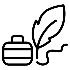  Feather pen outline style icon