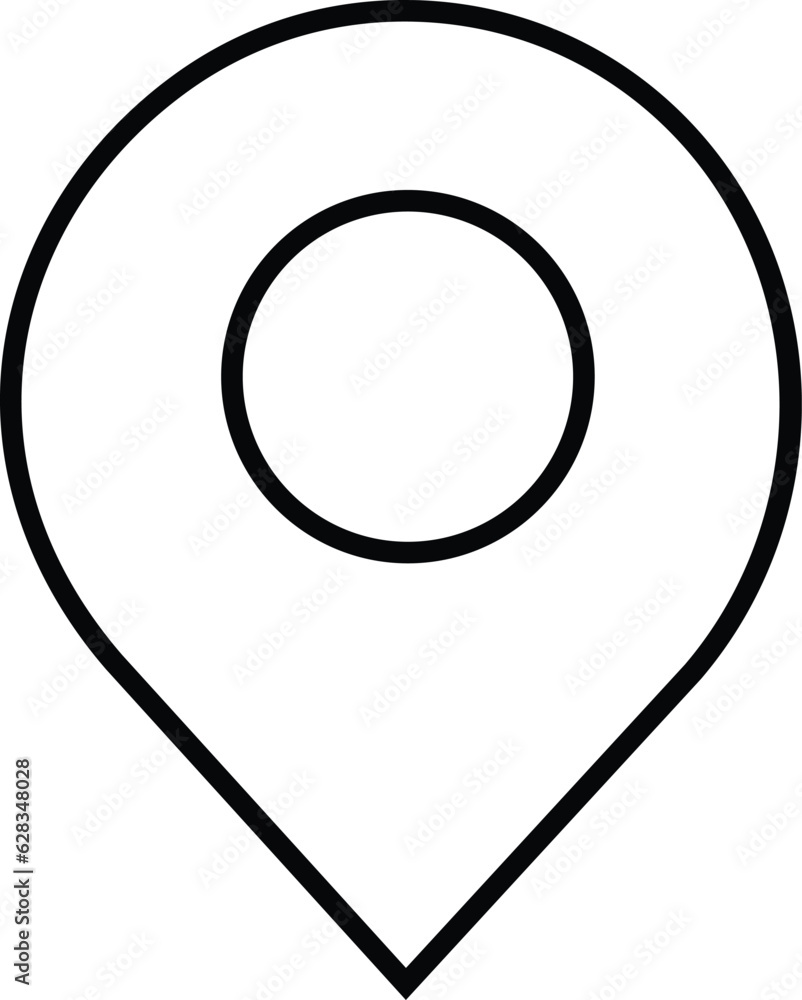 Poster location pin icon. map pin place marker. location icon. map marker pointer icon set. gps location sy