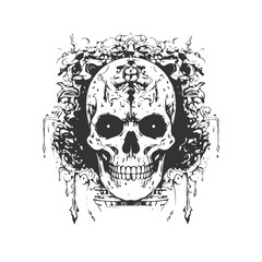 prince of bloody ashoc, vintage logo line art concept black and white color, hand drawn illustration