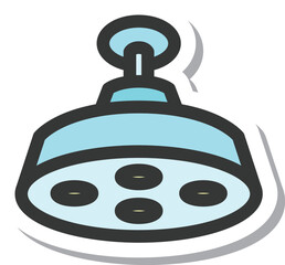 ステッカー風医療関連の単品アイコン　手術ライト