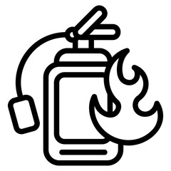  Fire extinguisher outline style icon