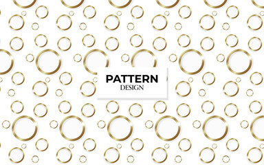 Gold rings seamless pattern, abstract vector background