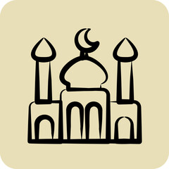 Icon Mosque. related to Eid Al Adha symbol. glyph style. simple design editable. simple illustration