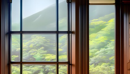 window in the forest view Ai generated 
