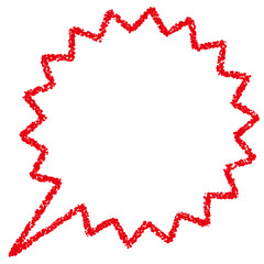 Fototapeta premium クレヨン素材のシンプルなふきだし