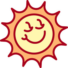 Cute Smiling Sun Character Vector Illustration