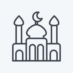 Icon Mosque. related to Eid Al Adha symbol. Line Style. simple design editable. simple illustration