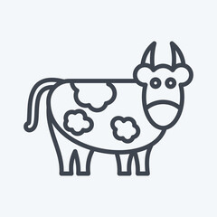 Icon Cow. related to Eid Al Adha symbol. Line Style. simple design editable. simple illustration