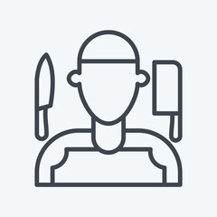 Icon Butcher. related to Eid Al Adha symbol. Line Style. simple design editable. simple illustration