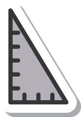 ステッカー風文房具の単品アイコン　三角定規