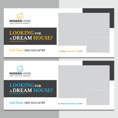 Minimalist Real Estate Billboard Template with Blue and Yellow Accents