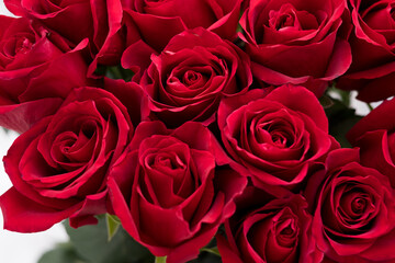 a bouquet of beautiful red roses for a girl's birthday
