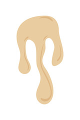 Hand Drawn Melting Choco Illustration. Chocolate drops and blots. Isolated seamless repeatable melted brown and white chocolate flow down