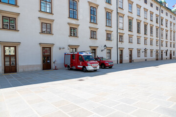 Hofburg Vienna company fire brigade on the square In der Burg in Vienna