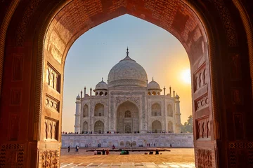 Fotobehang Bruin Famous Taj Mahal, Agra, India  © Sean Hsu