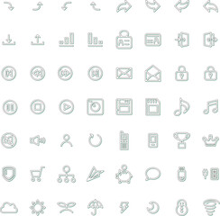 カラーシャドウのビジネスイラストアイコンセット