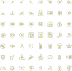 アウトラインのビジネスイラストアイコンセット　黄色