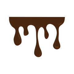 Hand Drawn Melting Choco Illustration. Chocolate drops and blots. Isolated seamless repeatable melted brown and white chocolate flow down