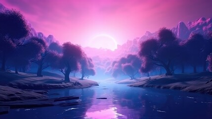 sunrise over the river