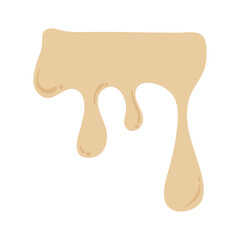 Hand Drawn Melting Choco Illustration. Chocolate drops and blots. Isolated seamless repeatable melted brown and white chocolate flow down