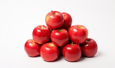 Fresh and organic red apple. Organic fruit on white background isolated. Closeup of freshness and vibrancy