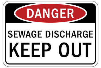 Fototapeta premium Sewage water warning sign and labels sewage discharge, keep out