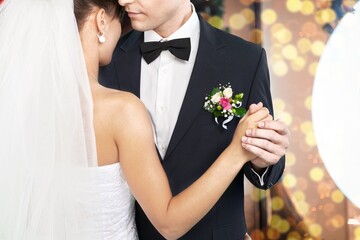 Wedding concept, bride and groom at ceremony celebration