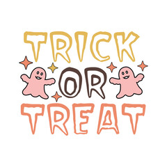 Trick Or Treat halloween t-shirt design, vintage typography and lettering art, retro slogan