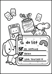 a coloring pages of todo list with a dog