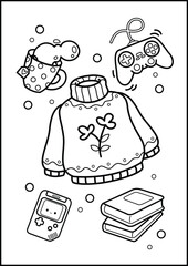 a coloring pages of many objects