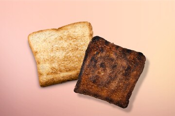 tasty hot Toast bread on background