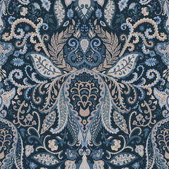 Floral ornaments, foliage and blooming flowers