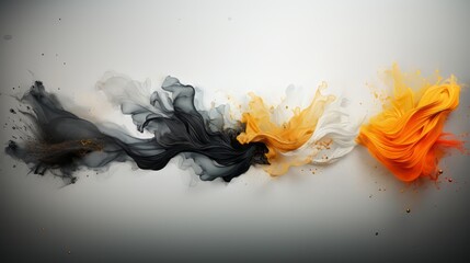 Paint clouds in water isolated on white background. Bright colorful art. Created using generative AI