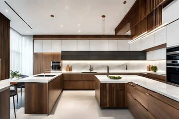 Fototapeta na wymiar modern kitchen interior with kitchengenerative by AI technology