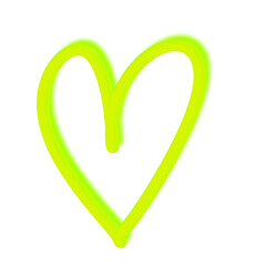 green heart isolated on white