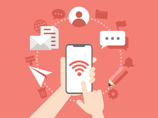 スマートフォンでのメッセージやりとり