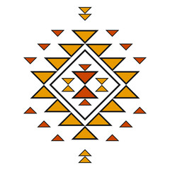 Obraz premium Geometric ethnic pattern art. American, Mexican style. Background Aztec tribal ornament. Design for fabric, clothing, textile, logo, symbol.
