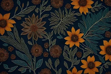 Fototapeten seamless floral background © zooriii arts